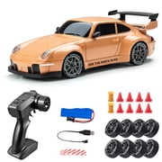 1/24 Scale 4WD RC Drift Car High Speed Remote Control Racing Vehicle With LED Light System Dual Tire Sets Proportional Steering Electric Drift Model For Adults Hobbyists