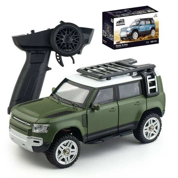 1/24 Scale 4WD RC Rock Crawler, 2.4G Alloy Body Off-Road Car with LED Lights, 4WD Electric Climbing Vehicle, Ready to Run Remote Control Truck for Adults