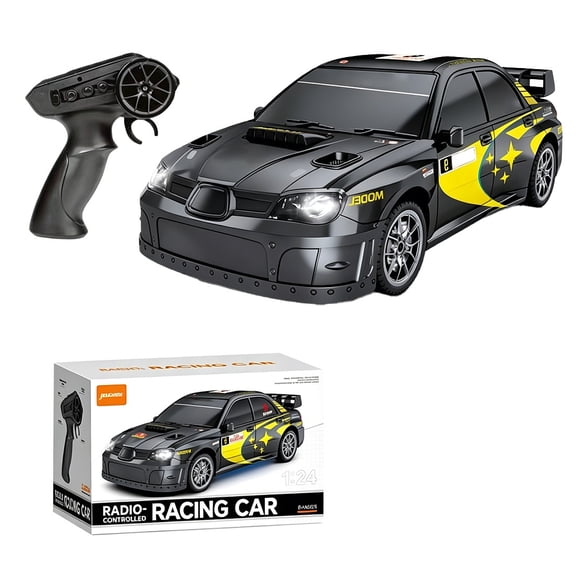 1:24 Scale AE86 RC Drift Car, 4WD High Speed Remote Control Racing Vehicle With Dual Motor Drive, LED Lights And Drift Tires For Adults Hobbyists- Black / 910