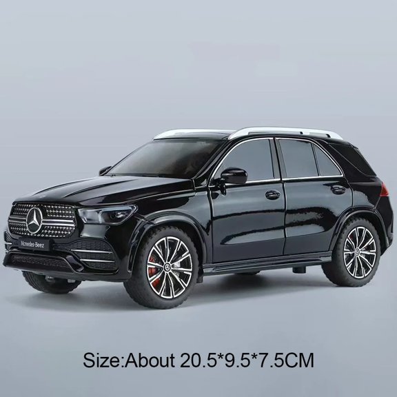 1:24 Scale Alloy Mid-size SUV Diecast Model Car, Openable Doors & Hood, Pull Back Function, Light & Sound Effects, Realistic Replica Vehicle Collectible Display Ornament for Adult Hobbyists