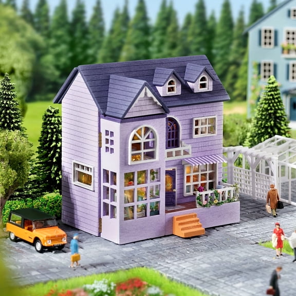 1:24 Scale DIY Wooden Dollhouse Kit, Miniature Dollhouse Furniture Craft Kit For Adults, Creative Birthday Gift & Small Dollhouse Decor(Glue Not Included)