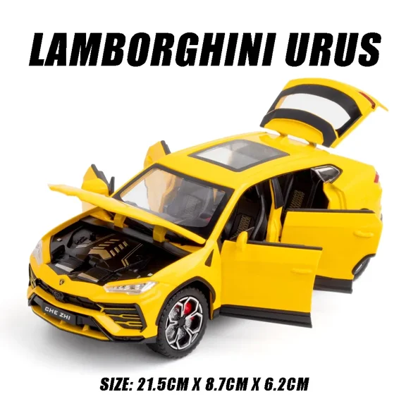 1:24 Scale Lambors URUS Alloy Model Car SUV Vehicle Diecast Toy Metal Collection Simulation Sound & Light Toy Car For Children