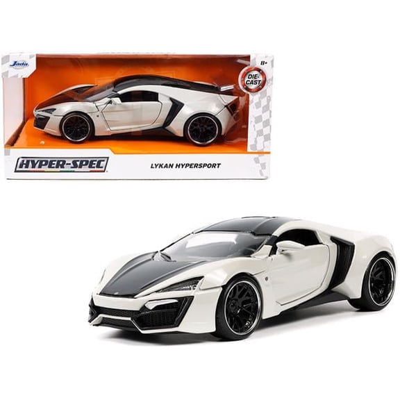 1-24 Scale Lykan Hypersport Hyper-Spec Diecast Model Car, Gray & Black