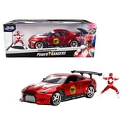 JADA TOYS 2009 Nissan GT-R (R35) Candy Red and Red Ranger Diecast Figurine "Power Rangers" 1/24 Diecast Model Car by Jada