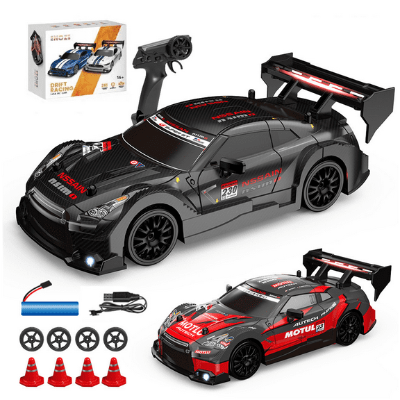 1:24 Scale RC Drift Car, 2.4GHz 4WD Proportional Control Electric Racing Sports Car with 280 Motor for Hobbyists