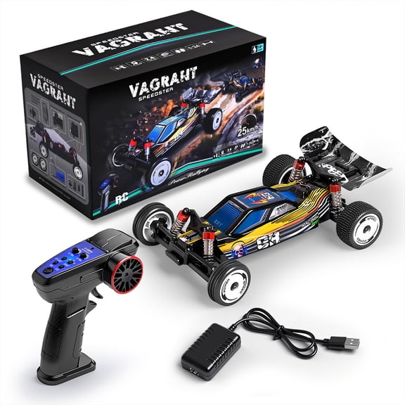 1/24 Scale RC Drift Car 2WD Racing Vehicle With Full Proportional Control Gyroscope 25KMH Speed For Indoor Driving Hobby Grade Vehicle, 244016- Black / 4 Battery