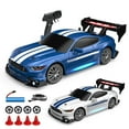 thumbnail image 1 of 1:24 Scale RC Drift Car 4WD 2.4GHz 30KM/H High Speed Racing Sport Toy Car with LED Lights, Racing and Drift Wheels(Blue), 1 of 7