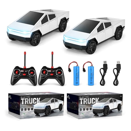 1:24 Scale Remote Control Cyber Truck – 2PCS Set, High-Speed Off-Road RC Cars with LED Lights, Dual-Pack for Boys and Girls Ages 3+