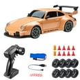 thumbnail image 1 of 1:24 Scale Remote Control High Speed Drift Car Orange - Includes 1 Rc Car, 1 Remote Controller, 1 Charging Cable, 10 Roadblocks, 4 Spare Tires, For Kids And S, Indoor And, 1 of 2
