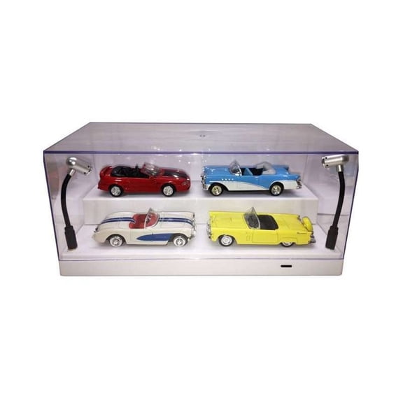 1-24 Stackable Acrylic Case with LED Lights (White Base) [1:24 scale in White]