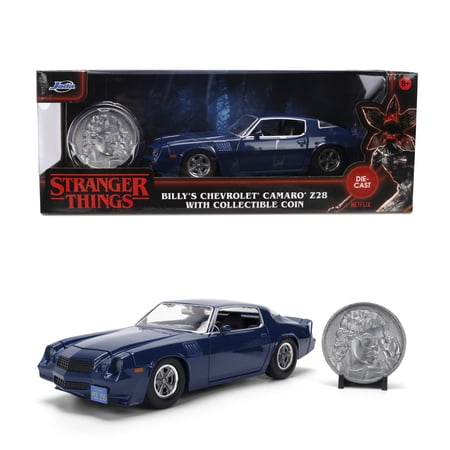 Stranger Things Billy’s 1979 Chevy Camaro Z28 Die-Cast Car & Collectible Coin 1:24 Scale Vehicle by Jada Toys