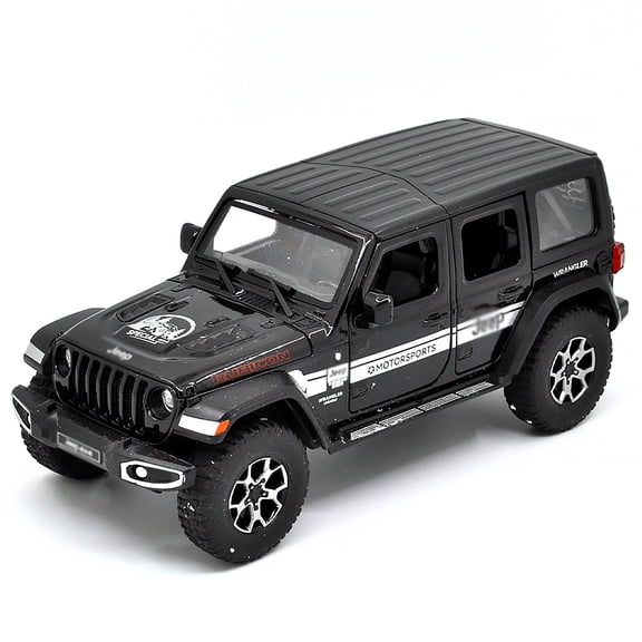 1: 24 Suitable for Jeep Wrangler Rubicon alloy die-casting metal car models with sound, light, and rebound functions, children's toy car collection, boys' birthday gifts