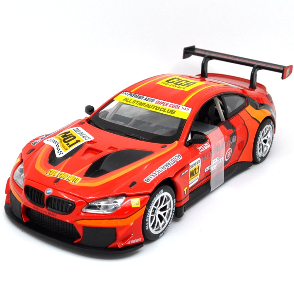 1: 24 Suitable for BMW M6 GT3 Alloy Car Die Casting Model Dynamic Sound and Light Toy Series Collection Gift Children's Birthday Gift