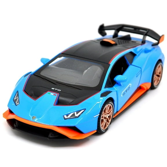 1/24 Suitable for Lamborghini Hurricane STO Alloy Die Casting Metal Car Model Simulation Sound and Light Children's Toy Birthday Gift