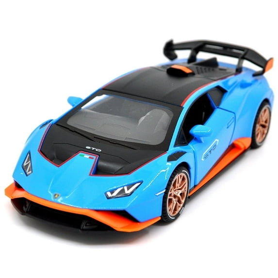 1/24 Suitable for Lamborghini Hurricane STO Alloy Die Casting Metal Car Model Simulation Sound and Light Children's Toy Birthday Gift