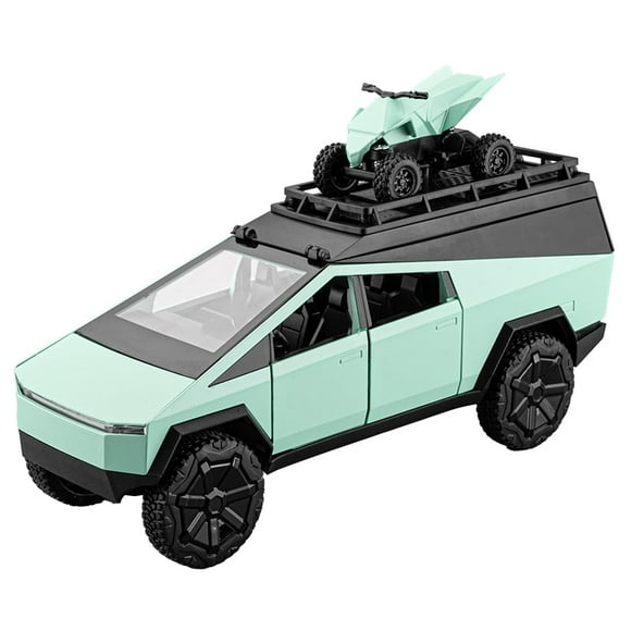 1:24 Tesla Pickup Camper Van, Truck Motorhome Toy Cars, Diecast Pull Back Model Cars, Collection Vehicles, Kids Toy for Aged 3 and up, Gift Green