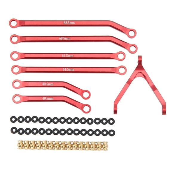 1/24 Tie Rod Kit CNC Aluminum Alloy High Clearance Pull Rod Linkage Arm End Connector Red