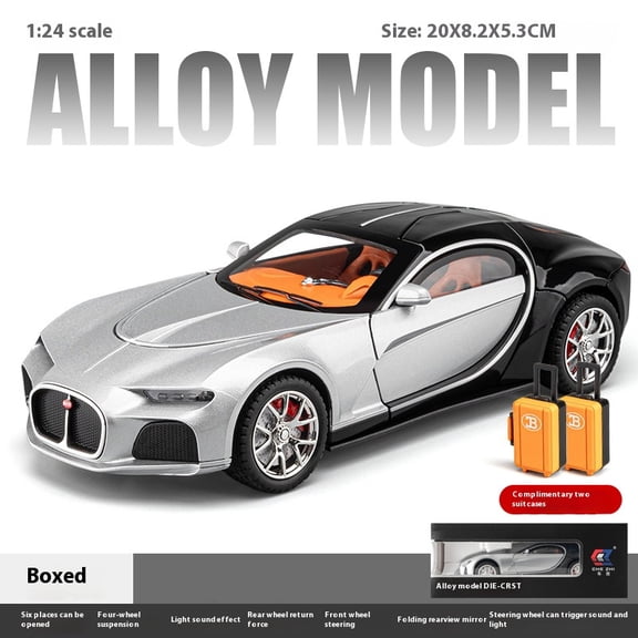 1:24 cool track sports car alloy model, soft lighting, simulated sound effect, collision resistance and fall resistance