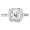 thumbnail image 1 of 1.24 ct Brilliant Round Cut Genuine Cultured Diamond SI1-SI2 J-K 14K White Gold halo Promise Wedding Statement Engagement Designer Ring size 4, 1 of 6