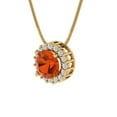 thumbnail image 1 of 1.24 ct Brilliant Round Cut Halo Red Diamond 14k Yellow Solid Gold Everyday Affordable Designer Necklace Pendant with 18" Chain, 1 of 7