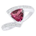 thumbnail image 1 of AFFY (1.24 cttw) Simulated Pink Sapphire & White Natural Diamond Engagement Wedding Ring In 14k White Gold With Ring Size 10, 1 of 1