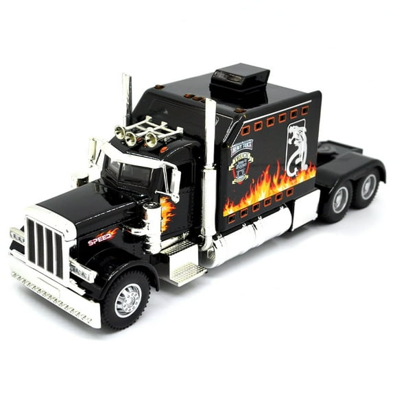 1: 24 ratio suitable for Peterbilt 389 tractor trailer toy truck children's car, Lonestar design, with functions, prefabricated semi-trailer, Reali