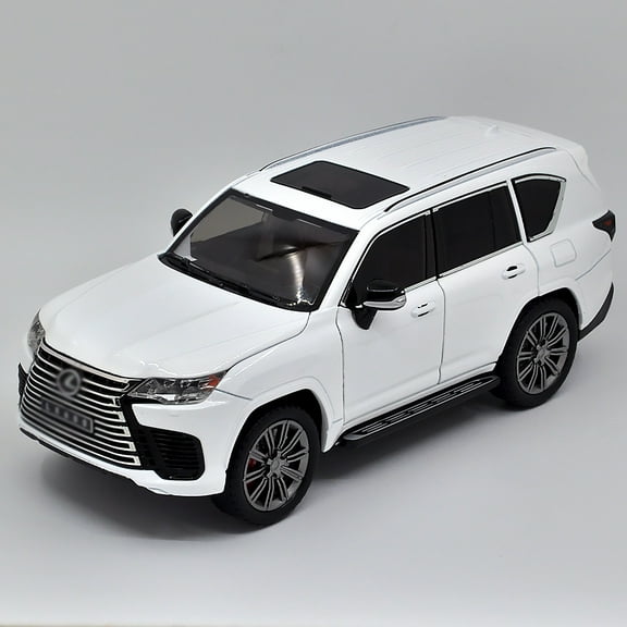 1:24 scale Lexus LX600 alloy die-cast car model with opening doors, lights, sound and spring-back function. Boys' toy car, children's birthday gift.