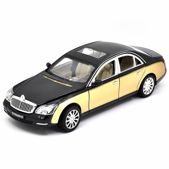 1:24 scale Maybach S62 alloy die-cast car model with opening doors, lights, sound and spring-back function. Boys' toy car, children's birthday gift.