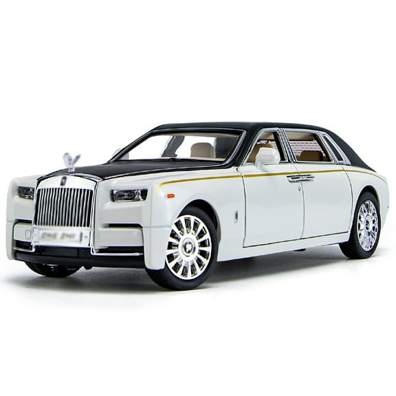 1:24 scale Rolls-Royce Phantom die-cast car model with opening doors, lights, sound and spring-back function. Boys' toy car, children's birthday gift.