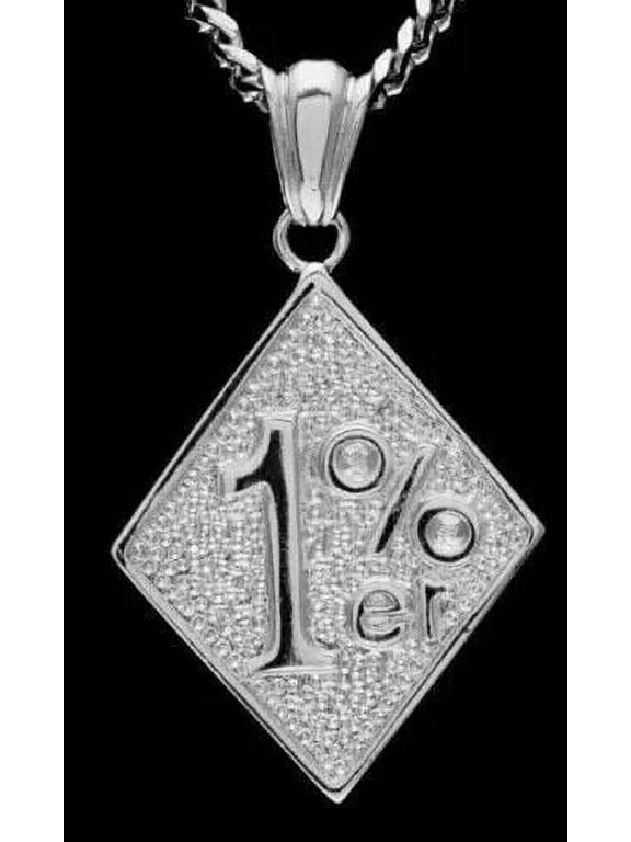1.24Ct Lab Created Diamond Customize Number 1%er Pendant 2 inch 14K White Plated