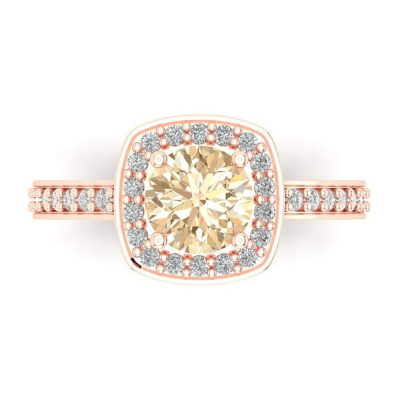 Clara Pucci 14K Rose Gold 1.33ct Morganite Solitaire with Accents Ring