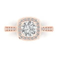 thumbnail image 1 of 1.335 ctw Solitaire with Zirconia Diamond Accents Anniversary Ring for Women | Round Cut Moissanite | Hyperallergenic Solid 18K Rose Gold, 1 of 5