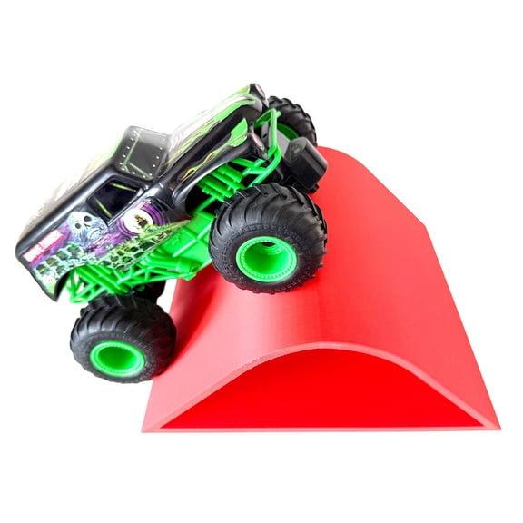 1/24th Monster Truck Jump / Roll Over Ramp C - Catch Big Air! - Red - Includes Anti Slip Rubber Feet - Works w/Micro RC's as well - Losi Micro Truggy Buggy