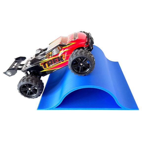 1/24th Monster Truck Jump / Roll Over Ramp D - Catch Big Air! - Blue  - Includes Anti Slip Rubber Feet - Works w/Micro RC's as well - Losi Micro Truggy Buggy
