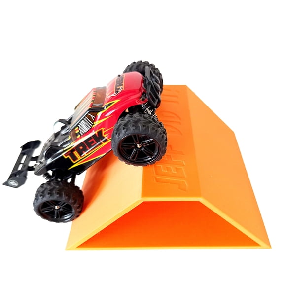 1/24th Monster Truck Jump / Roll Over Ramp F - Catch Big Air! - Orange - Includes Anti Slip Rubber Feet - Works w/Micro RC's as well - Losi Micro Truggy Buggy