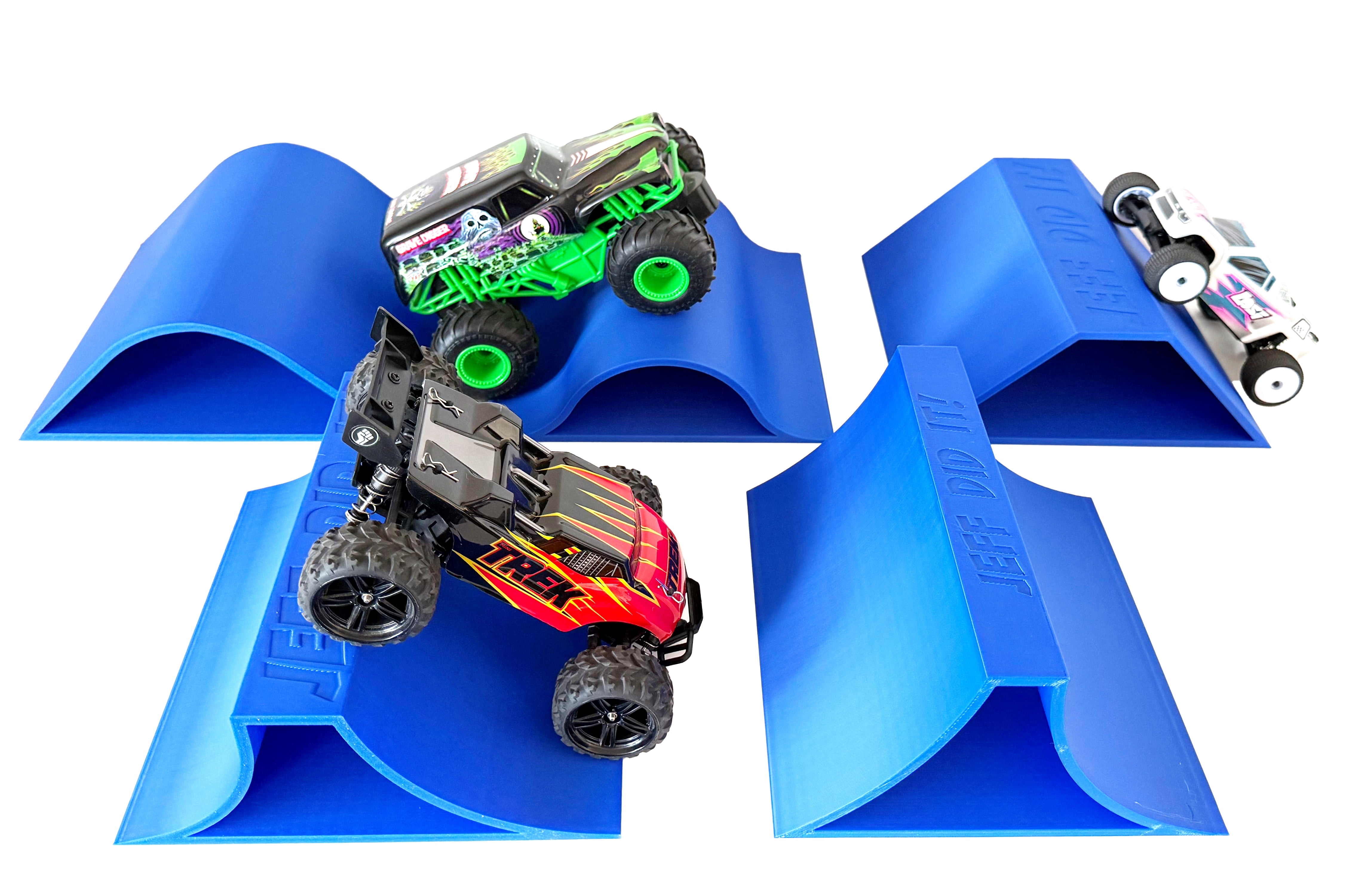 Jump Out Ramps 1/24th Monster Truck Ramp Set 1 Includes 5 Stunt/Jump Ramps Blue ...