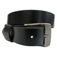 thumbnail image 1 of 1.25"(32mm) Black Full Grain Leather Belt Handmade in Canada by Zelikovitz Size: 42 for 40" Waist, 1 of 1