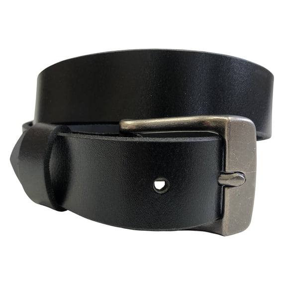 1.25"(32mm) Black Full Grain Leather Belt Handmade in Canada by Zelikovitz Size: 42 for 40" Waist
