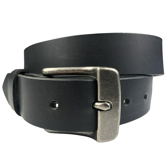 1.25"(32mm) Black Solid Buffalo Leather Belt Handmade in Canada by Zelikovitz Size: 34 for 32" Waist