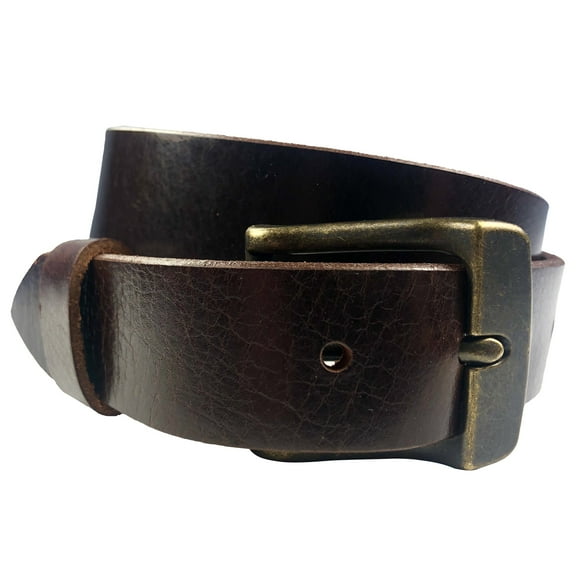 1.25"(32mm) Mahogany Full Grain Leather Belt Handmade in Canada by Zelikovitz Size: 26 for 24" Waist