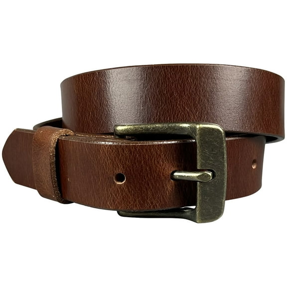 1.25"(32mm) Men's Cocnac Full Grain Leather Belt Handmade in Canada by Zelikovitz Size: 26 for 24" Waist