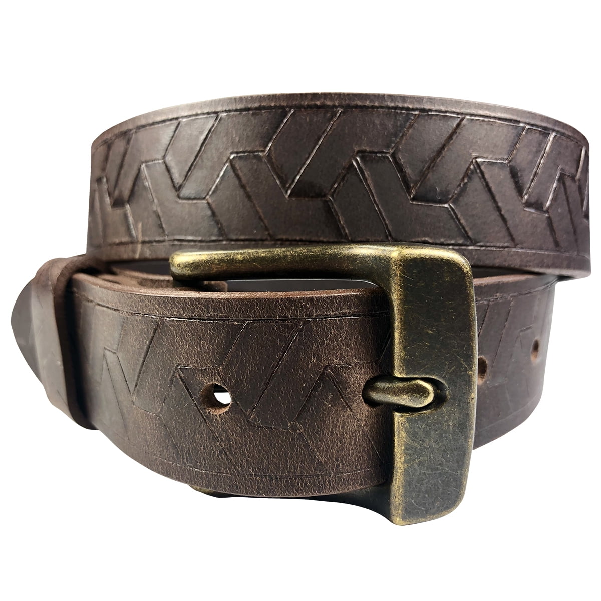 1.25(32mm) Men's Mahogany Full Grain Leather Belt Handmade in