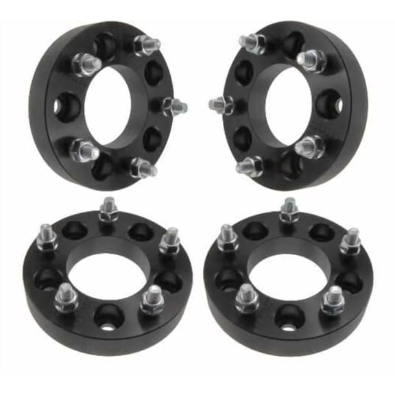 1.25" 5x5 to 5x135 Wheel Adapters - Change Bolt Pattern, Convert 5x127 to 5x135-1.25 Inch (32mm), 12x1.5 Studs - Set of 4 - Black