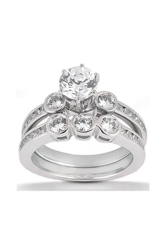 1.25 CT 14K F VS1 White Gold Diamond Anniversary Fancy Ring