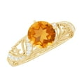 thumbnail image 1 of Rosec Jewels 1.2 CT Citrine and Diamond Milgrain Engagement Ring- AAA Grade, 14K Yellow Gold, US 9.00, 1 of 9