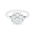 thumbnail image 1 of Rosec Jewels Cubic Zirconia Flower Engagement Ring for Women - AAAA Quality Certified - Statement Ring - with Jewelry Box, 10K White Gold, US 5.50, 1 of 7