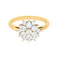 thumbnail image 1 of Rosec Jewels Cubic Zirconia Flower Engagement Ring for Women - AAAA Quality Certified - Statement Ring - With Jewelry Box, 18K Yellow Gold, US 10.50, 1 of 9