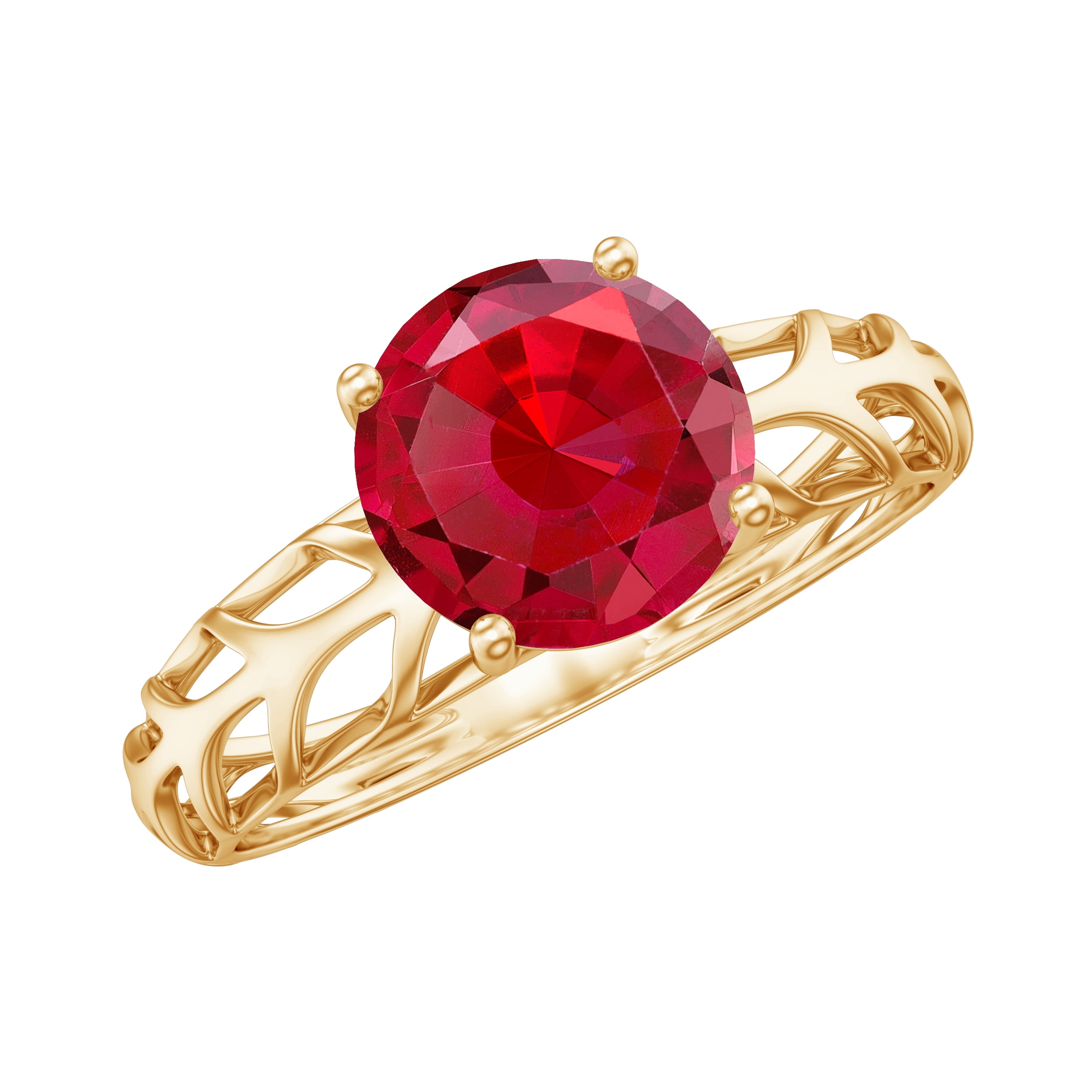 Lab created ruby sale ring yellow gold