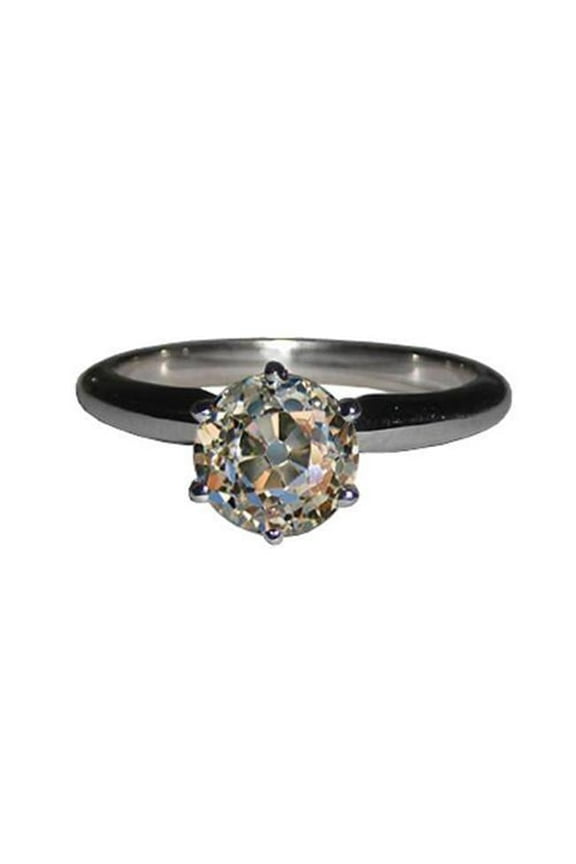 1.25 CT Old Mine Cut Diamond Engagement Ring Gold - Color G-H - VS1 Clarity