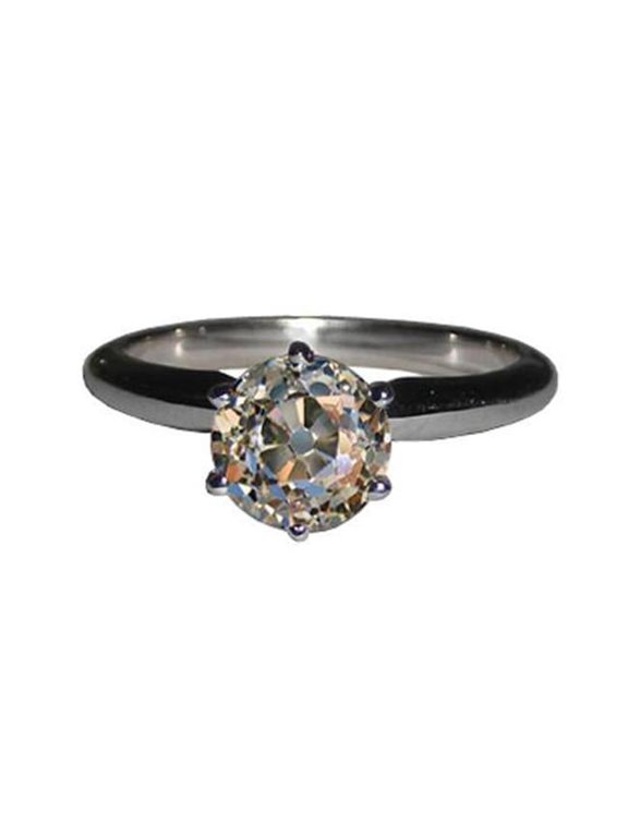 1.25 CT Old Mine Cut Diamond Engagement Ring Gold - Color G-H - VS1 Clarity